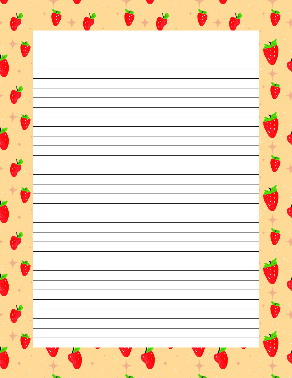 printable lined paper spec on a speck