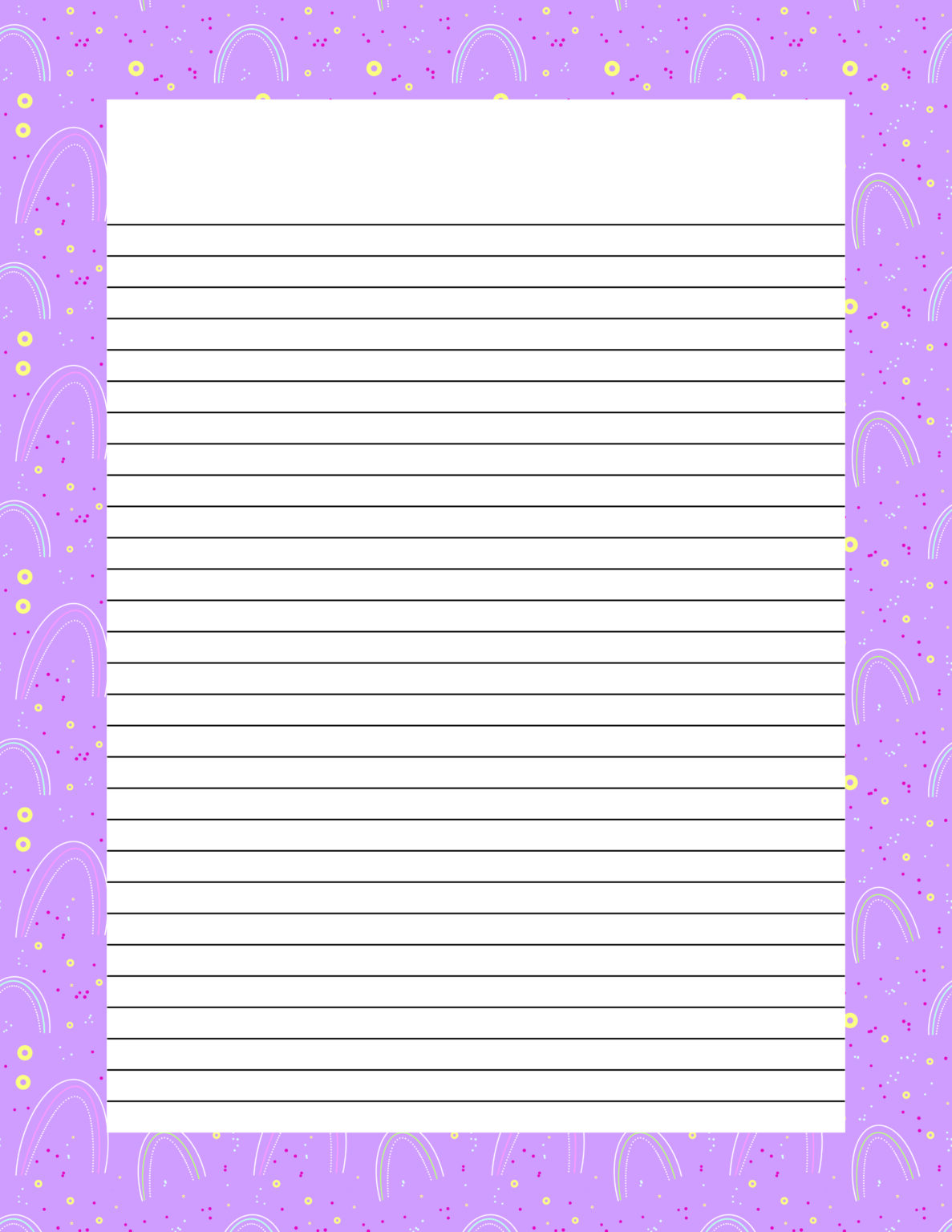 Printable Lined Paper - Spec on a Speck