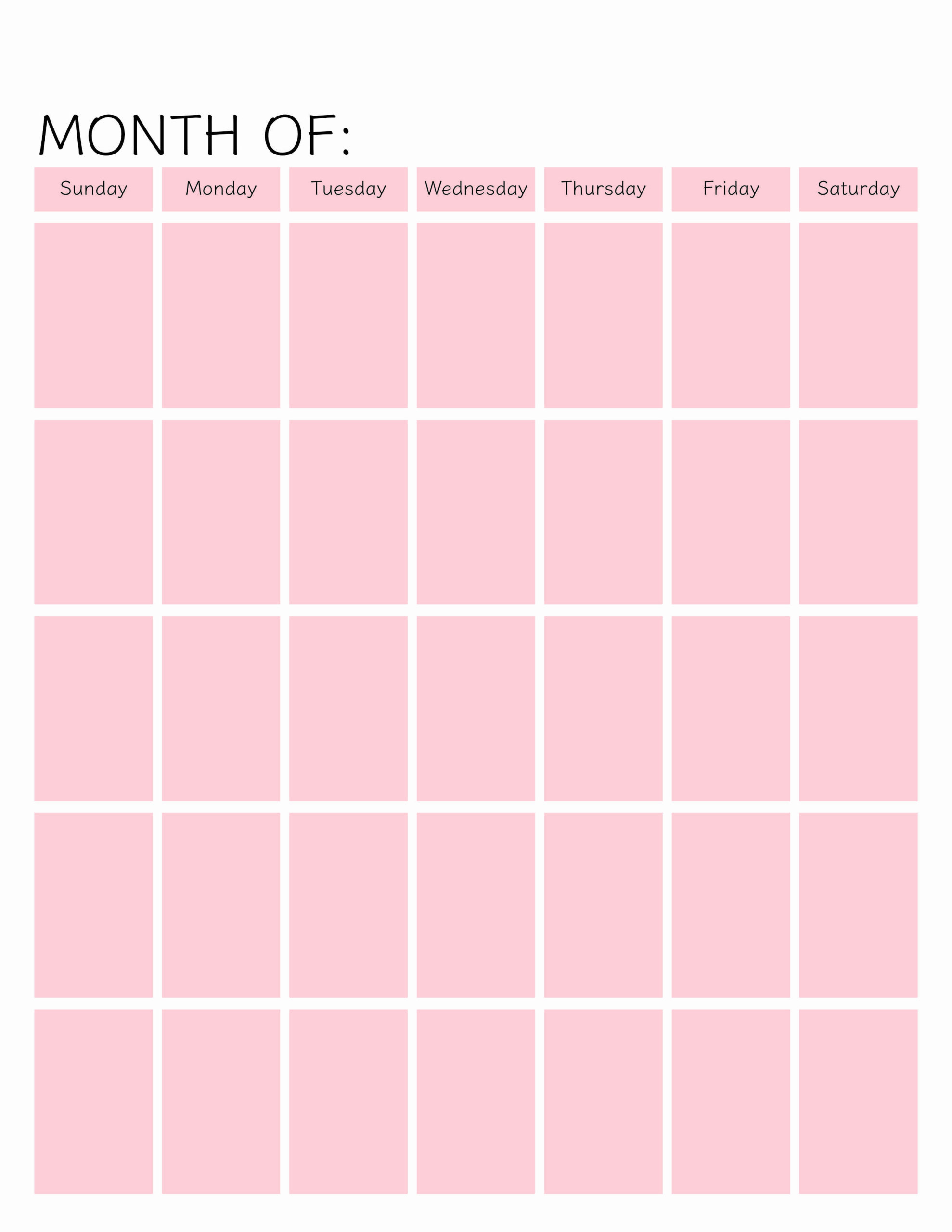 Printable Blank Calendar