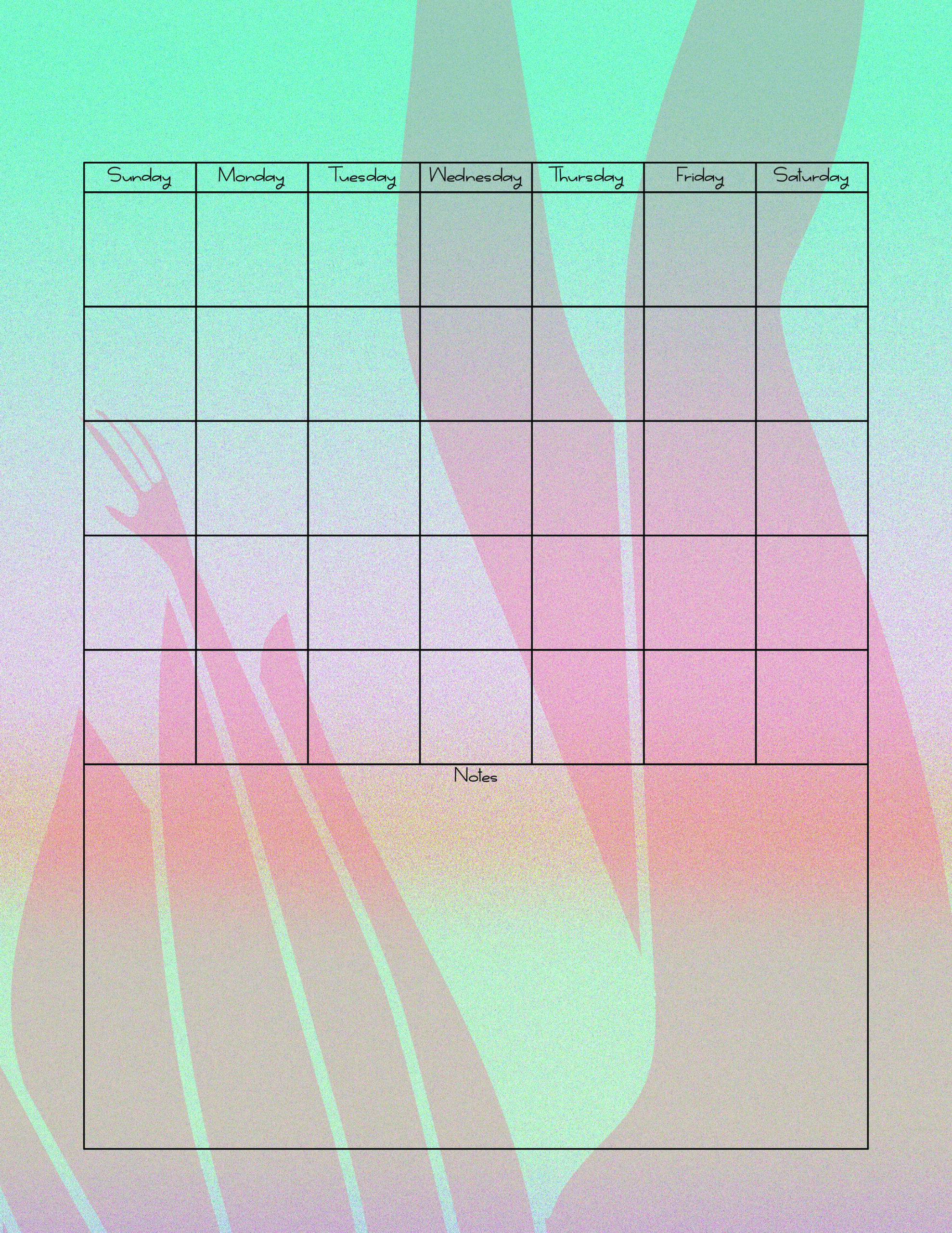 Undated Blank Calendar