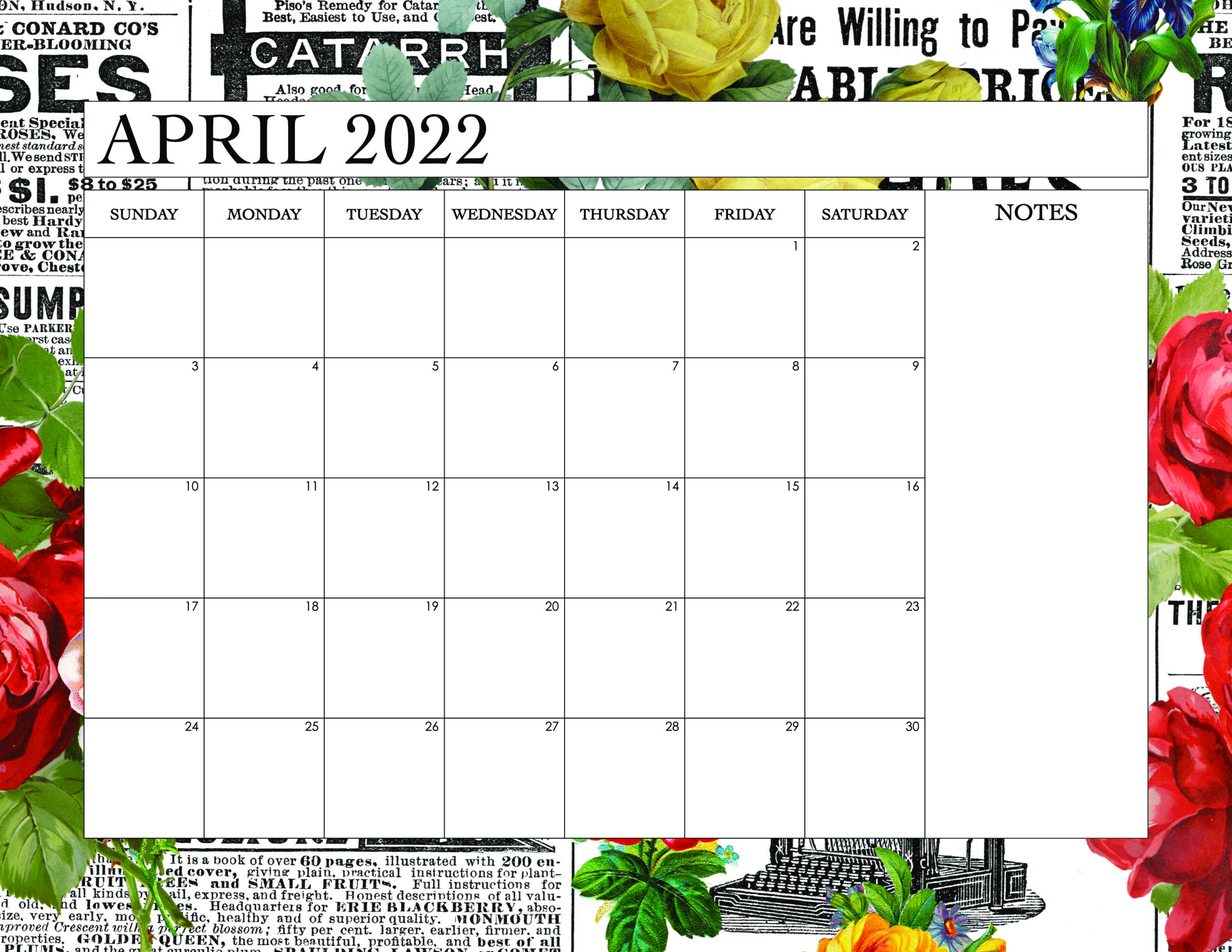 Printable April Calendars