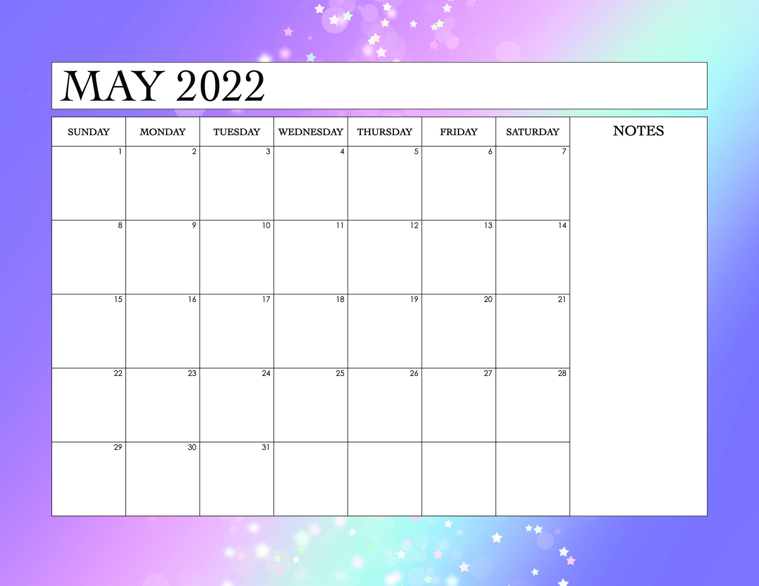 2022 Printable Calendar