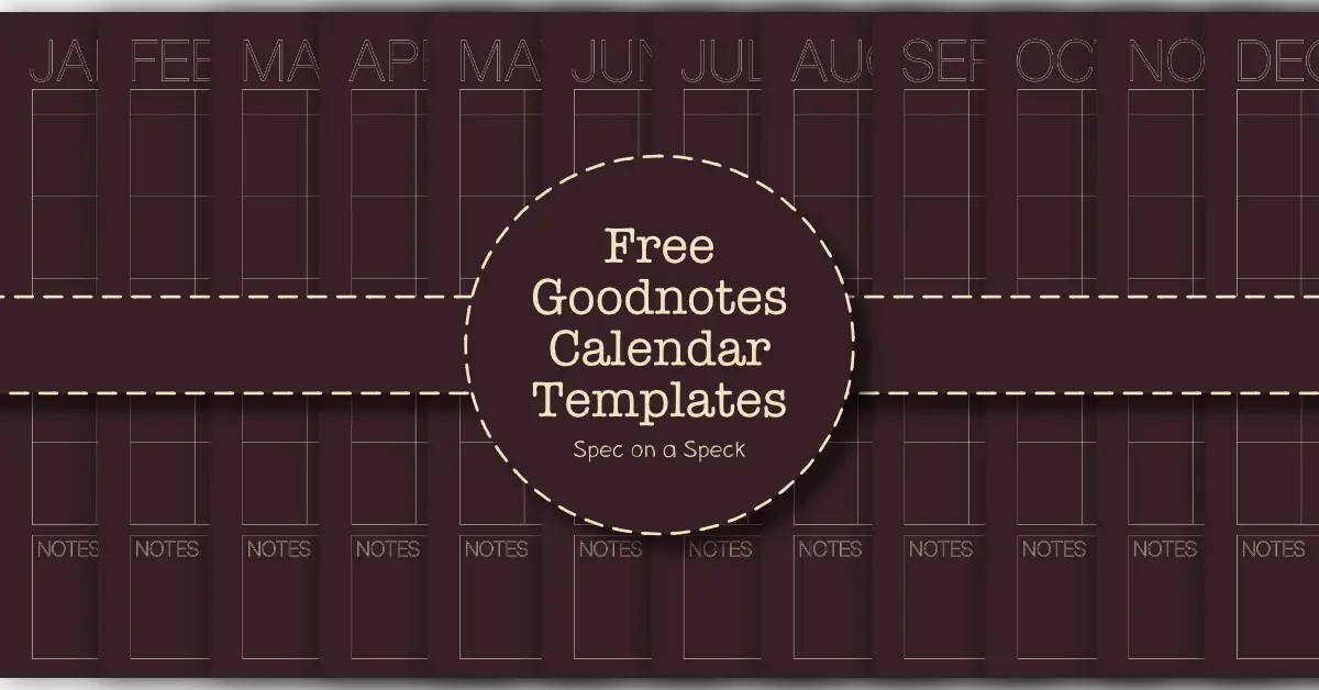 Goodnotes Calendar Template