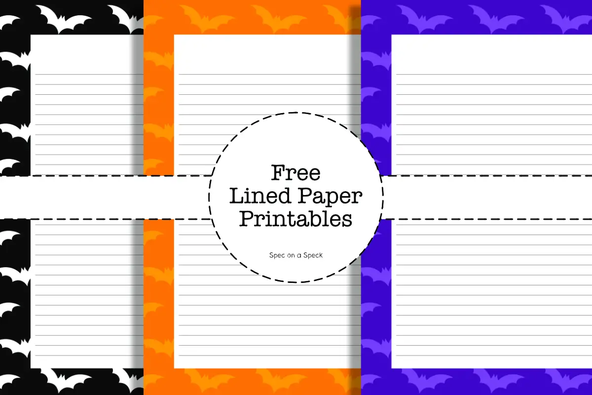Printable Lined Paper with Bat Border
