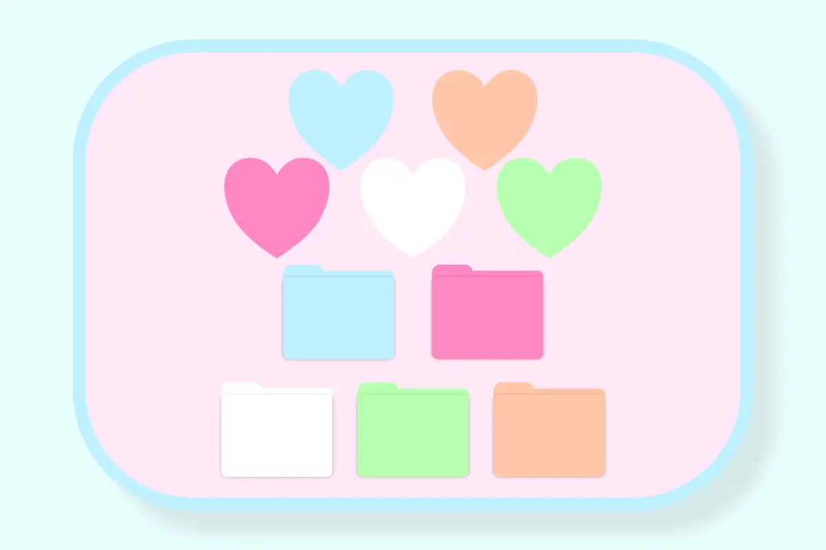 aesthetic folder icons Heart shaped and folder shaped