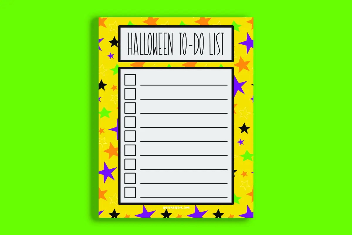 Printable Halloween To Do List