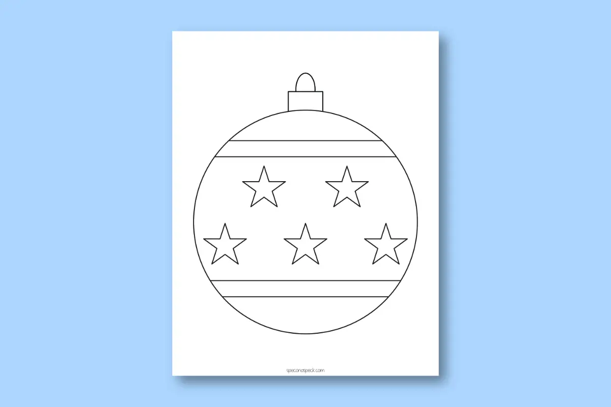 Blank Christmas Bobble with stars to color