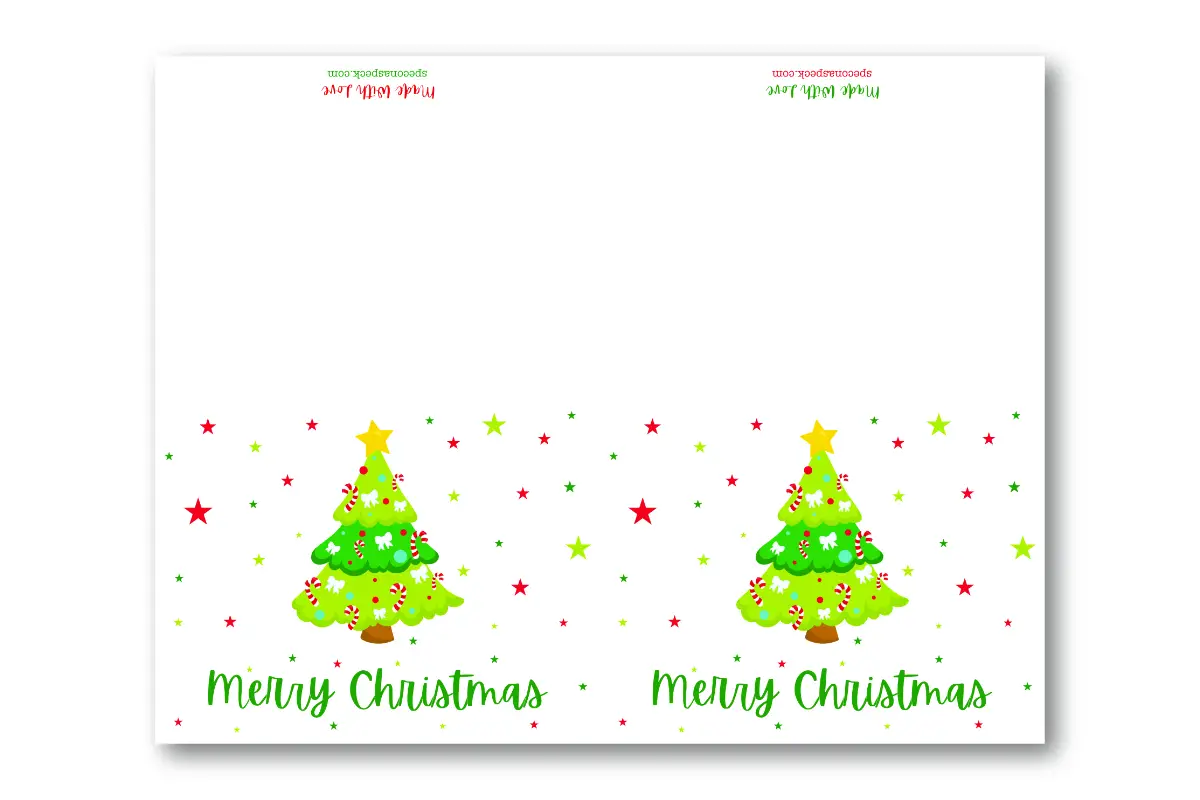 Printable Christmas Cards with Trees and stars