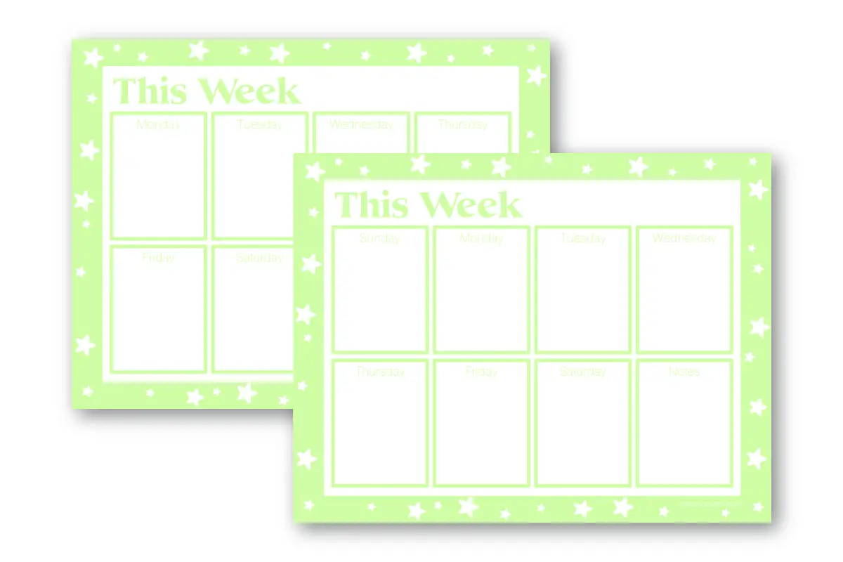 Cute Weekly Planner with Stars