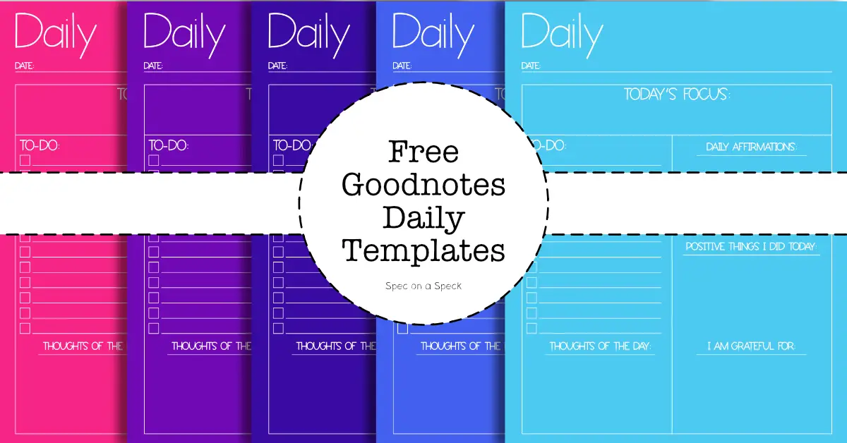 Daily Templates for Goodnotes (and other PDF annotation apps)