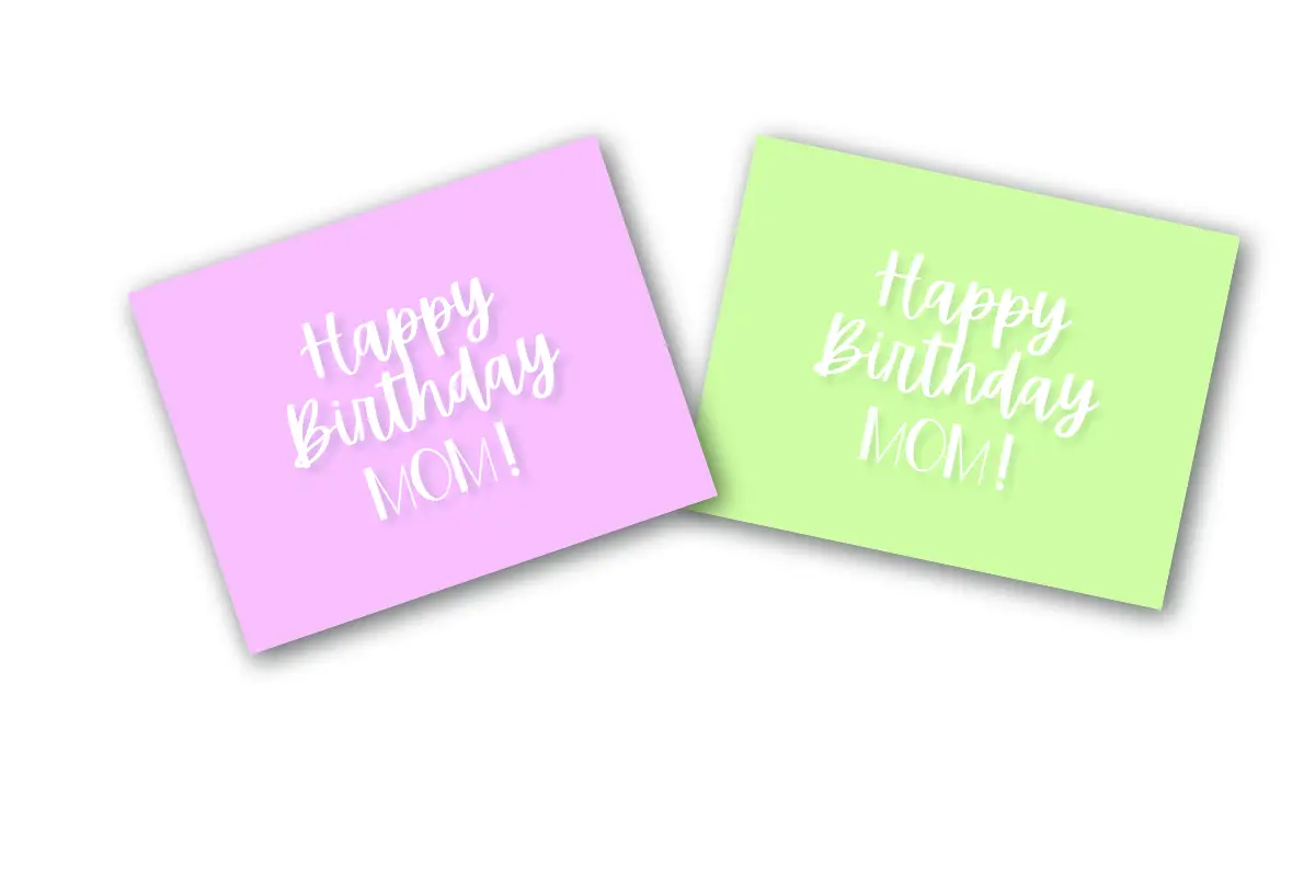 Happy Birthday Card for Mom Printable Pink and Green