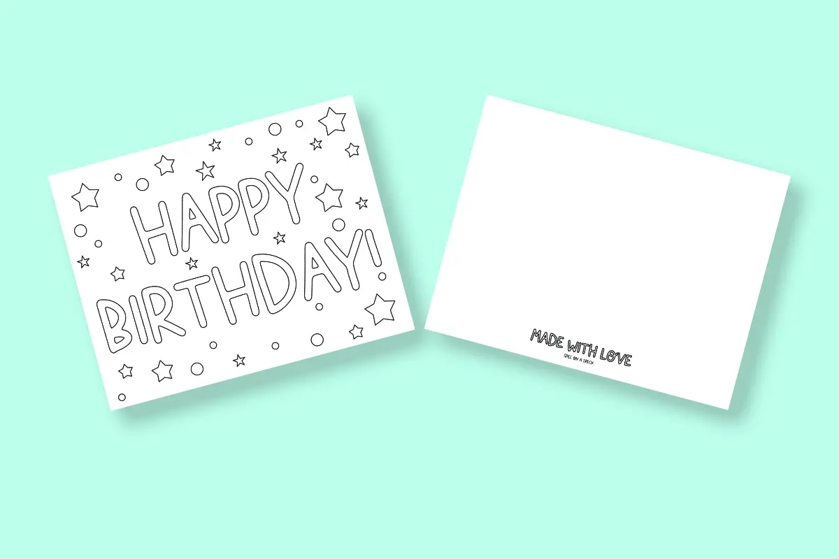 free printable birthday card to color
