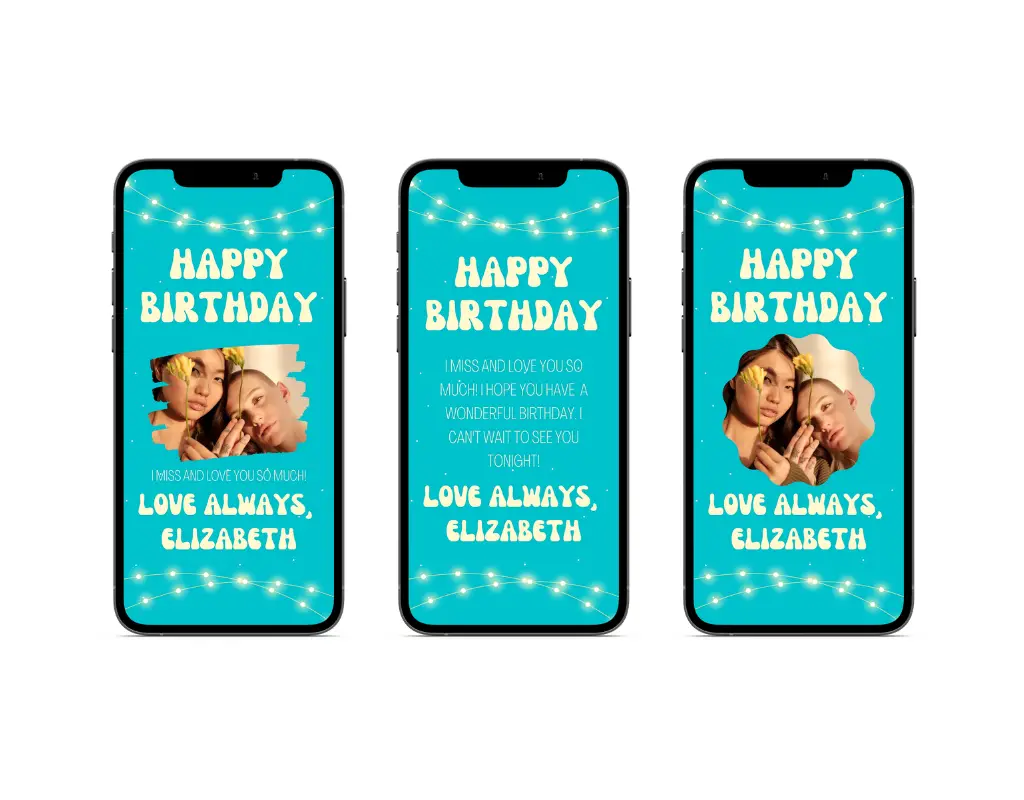 turquoise happy birthday cards on cell phones