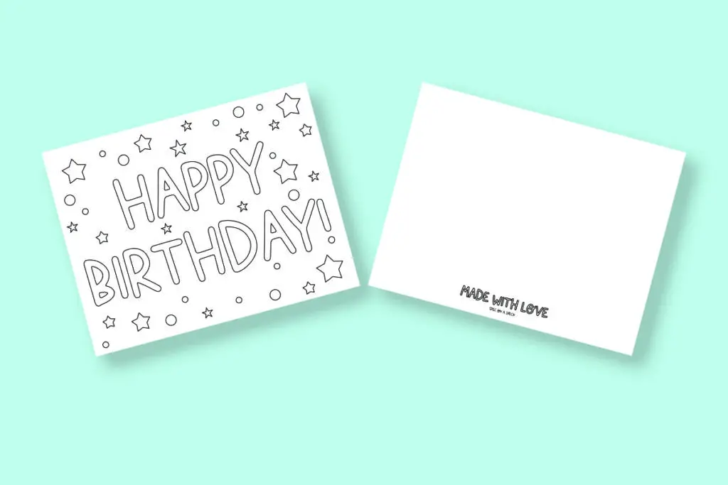 Printable Happy Birthday Cards to color