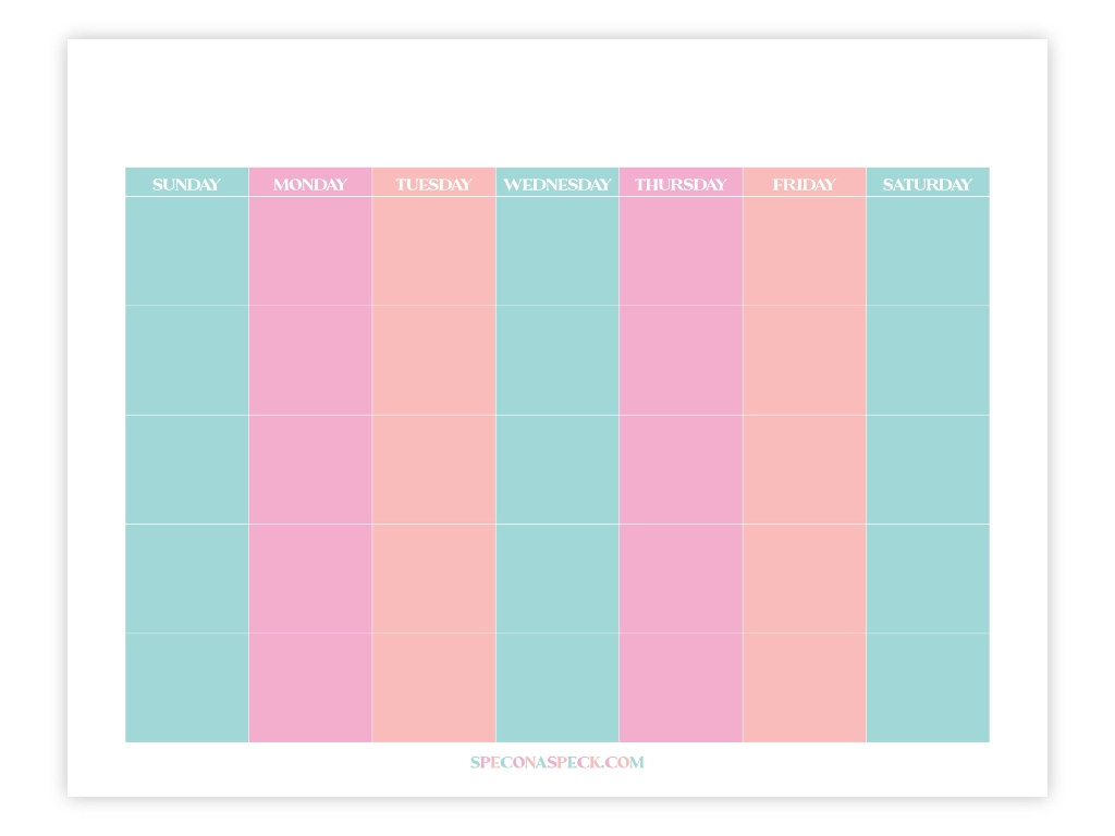 Blank Calendar Templates with a blank top to write the month in yourself