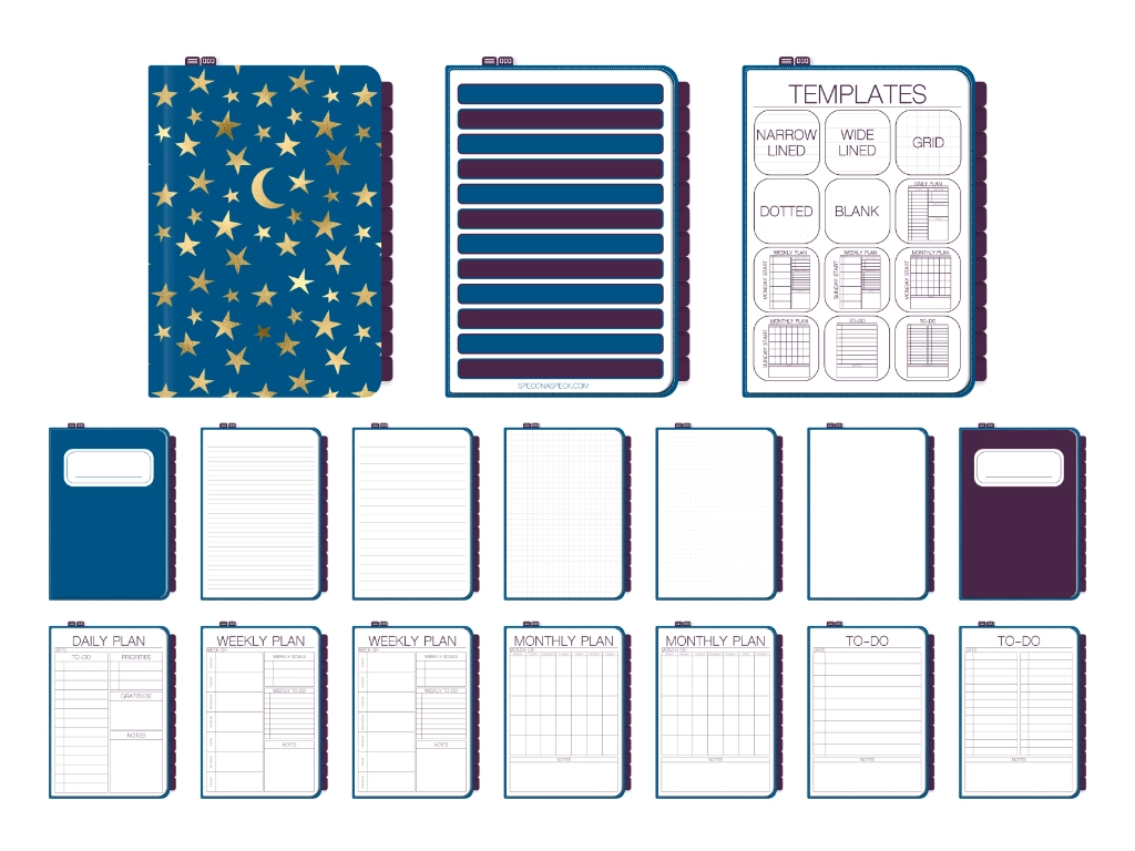 free goodnotes notebook with moons and stars