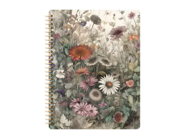 wildflower goodnotes notebook with spiral bound