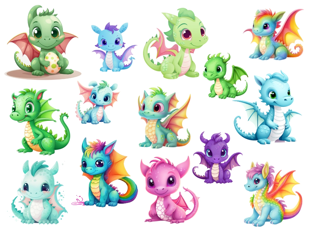 14 cute dragon clipart images
