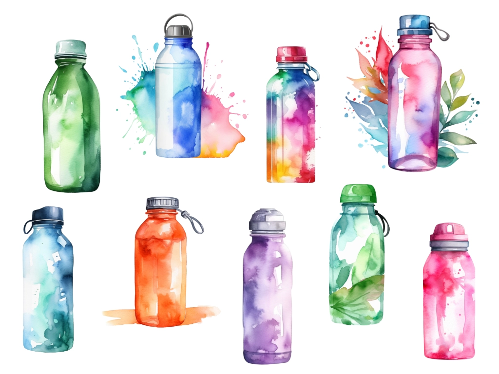 9 water bottle clipart images