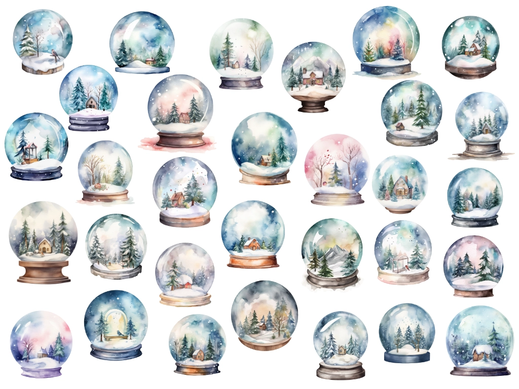 31 winter snow globe clipart images