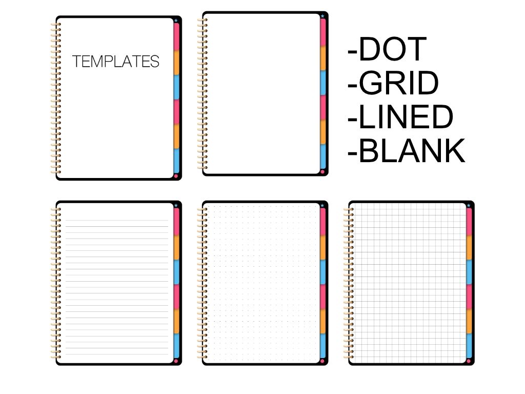 goodnotes templates that will be inside of the Goodnotes notebook