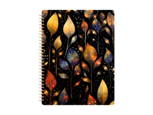 dark autumn goodnotes notebook with sparkly leaves on the cover