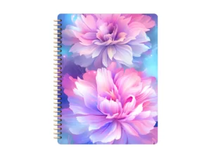 pink flowers on the front of a goodnotes notebook