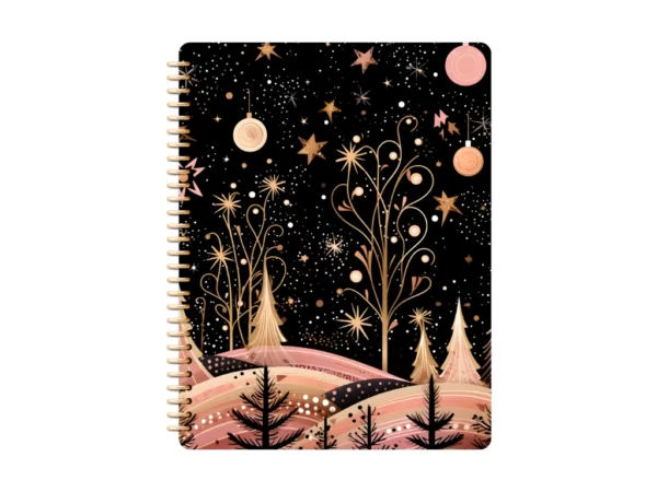 Pink and gold christmas cover of a digital notebook goodnotes notebook