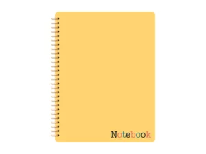Goodnotes notebook digital notebook with a yellow cover and the word notebook in the bottom right corner