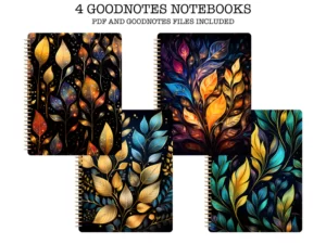 four dark autumn cover goodntoes notebooks with colorful fall leaves