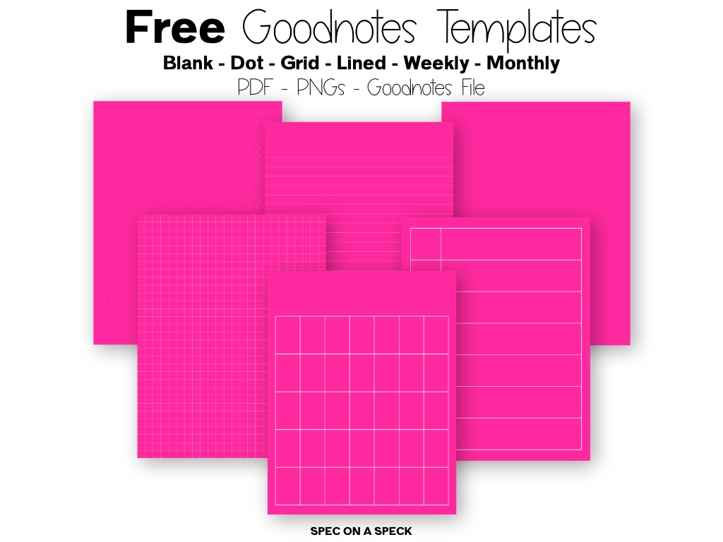 Pink goodnotes templates