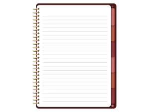 a lined paper goodnotes template page in a digital notebook with red tabs