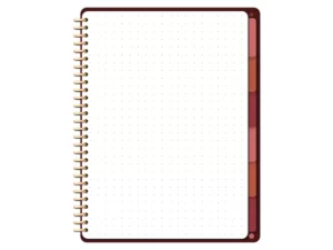a dotted goodnotes template page in a digital goodnotes notebook with tabs