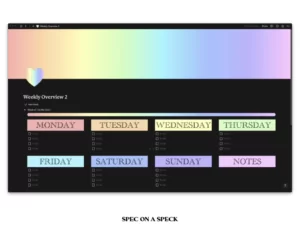 notion to-do list template with rainbow gradient colors