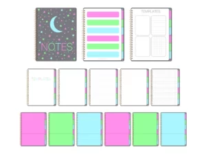 Goodnotes notebook with colorful neon stars on the cover
