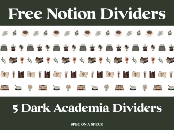 Free dark academia notion dividers