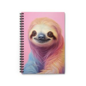 Cute Rainbow Sloth Spiral Notebook - Ruled Line