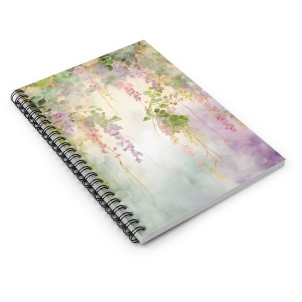 floral vines spiral notebook on a table top white background