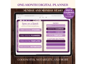 Purple digital planner for Goodnotes and Notability