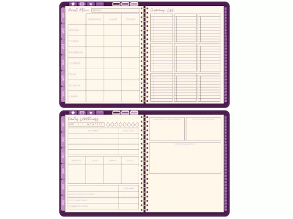 meal plan template and daily wellness planner templates